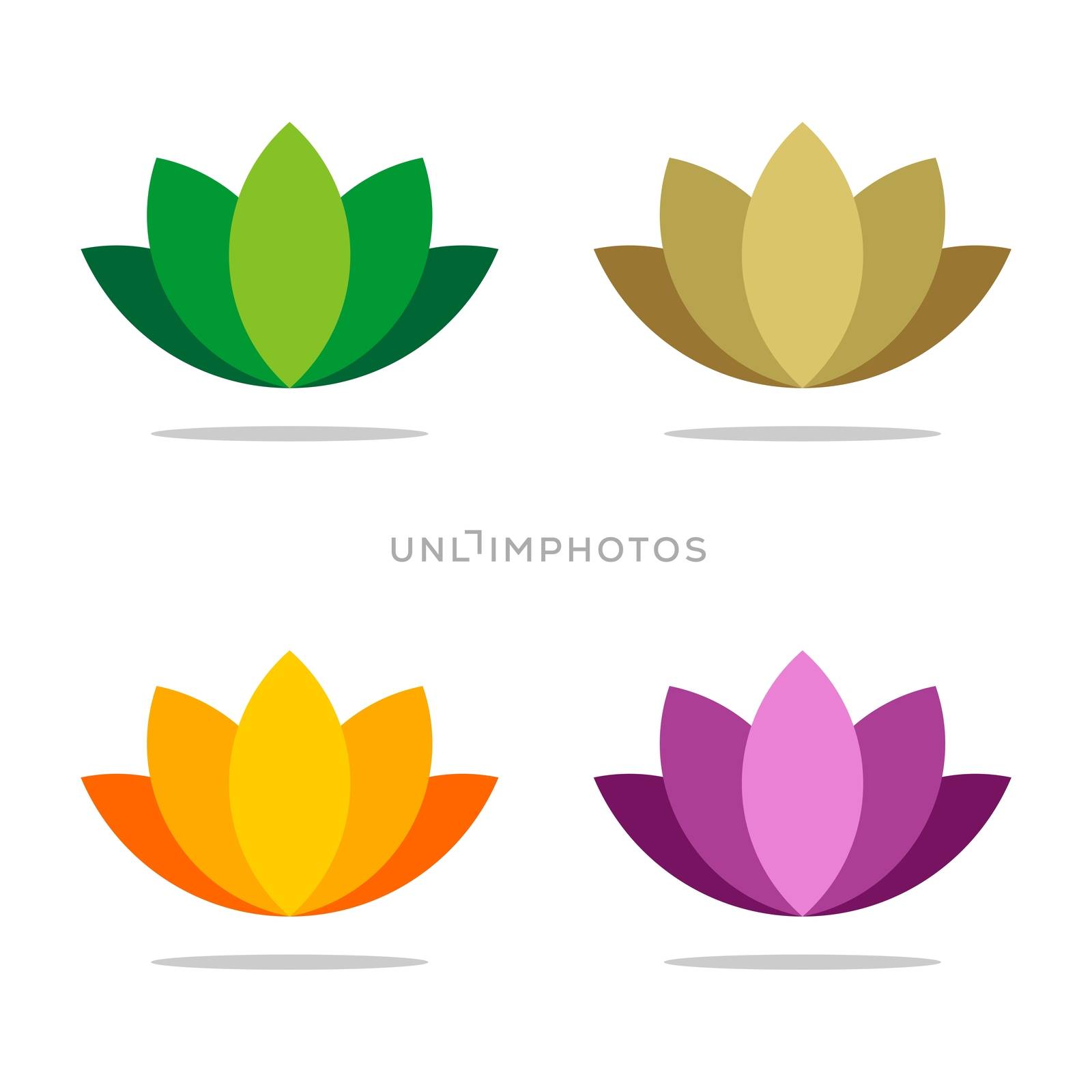 Set Colorful Ornamental Flower vector logo template Illustration Design. Vector EPS 10.