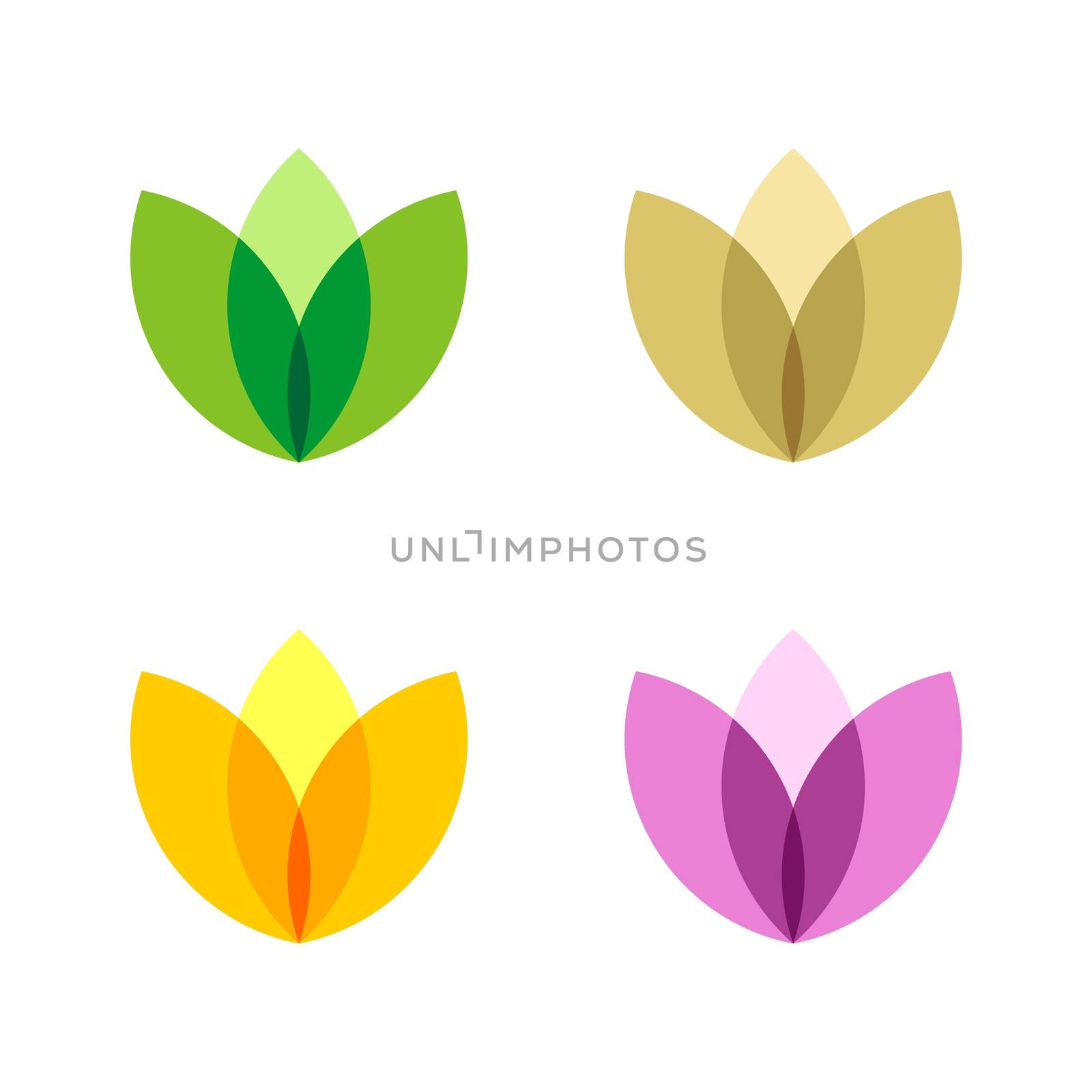 set Colorful Ornamental Flower vector logo template Illustration Design. Vector EPS 10. by soponyono