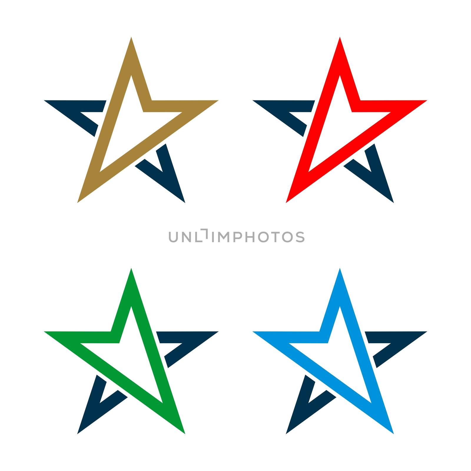 set Abstract Arrow Star Compass Rose Logo template Illustration Design. Vector EPS 10.