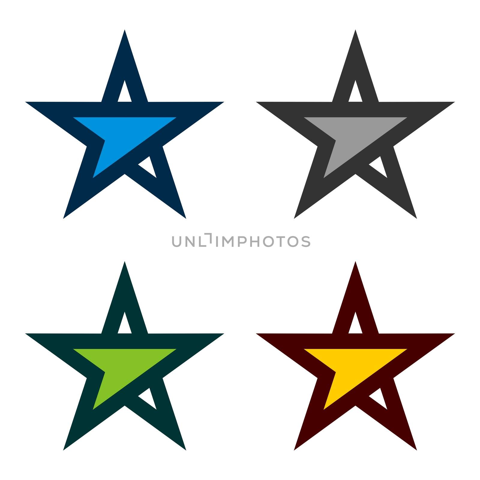 set Forward Arrow Star Logo Template Illustration Design. Vector EPS 10.