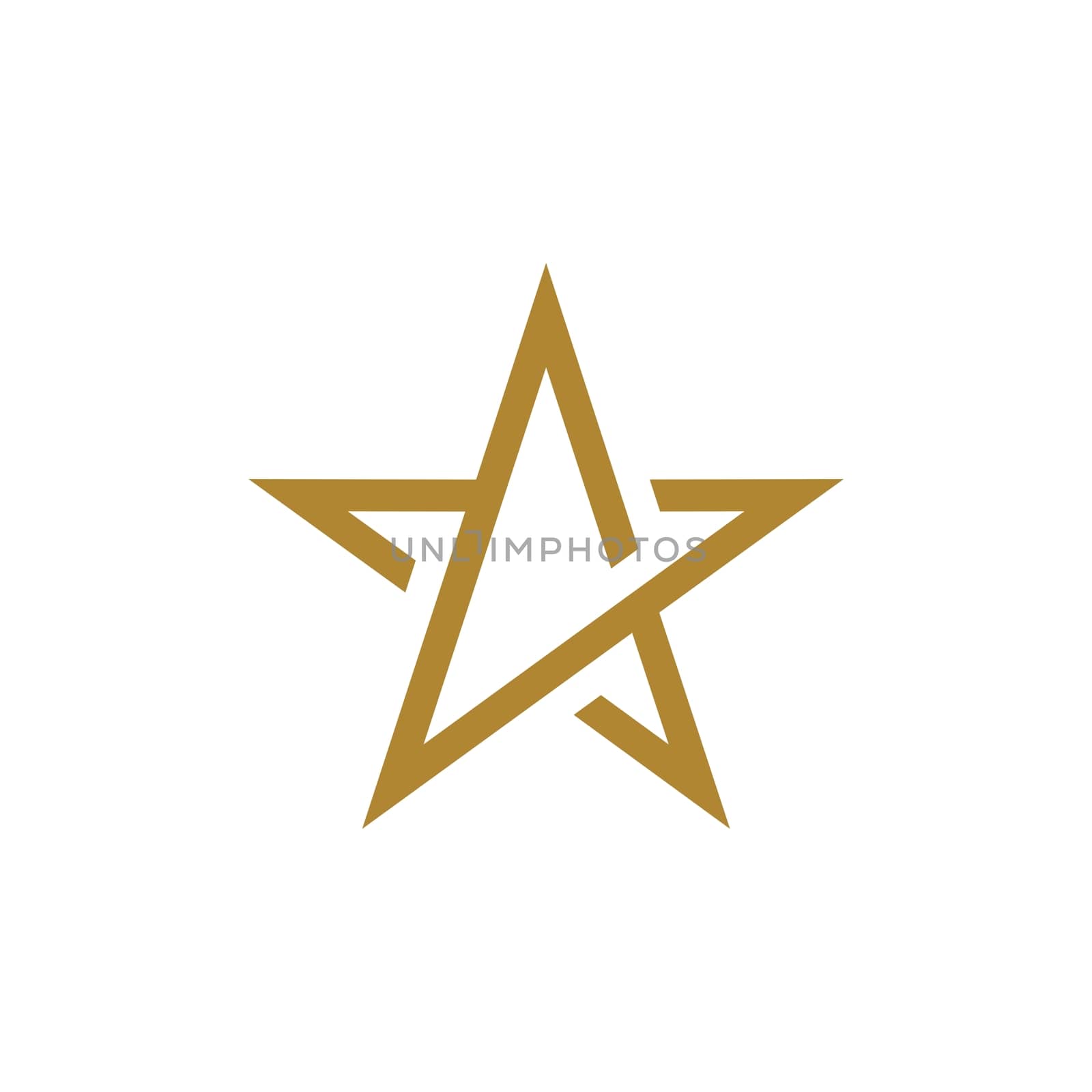 Gold Star Line Logo Template Illustration Design. Vector EPS 10.