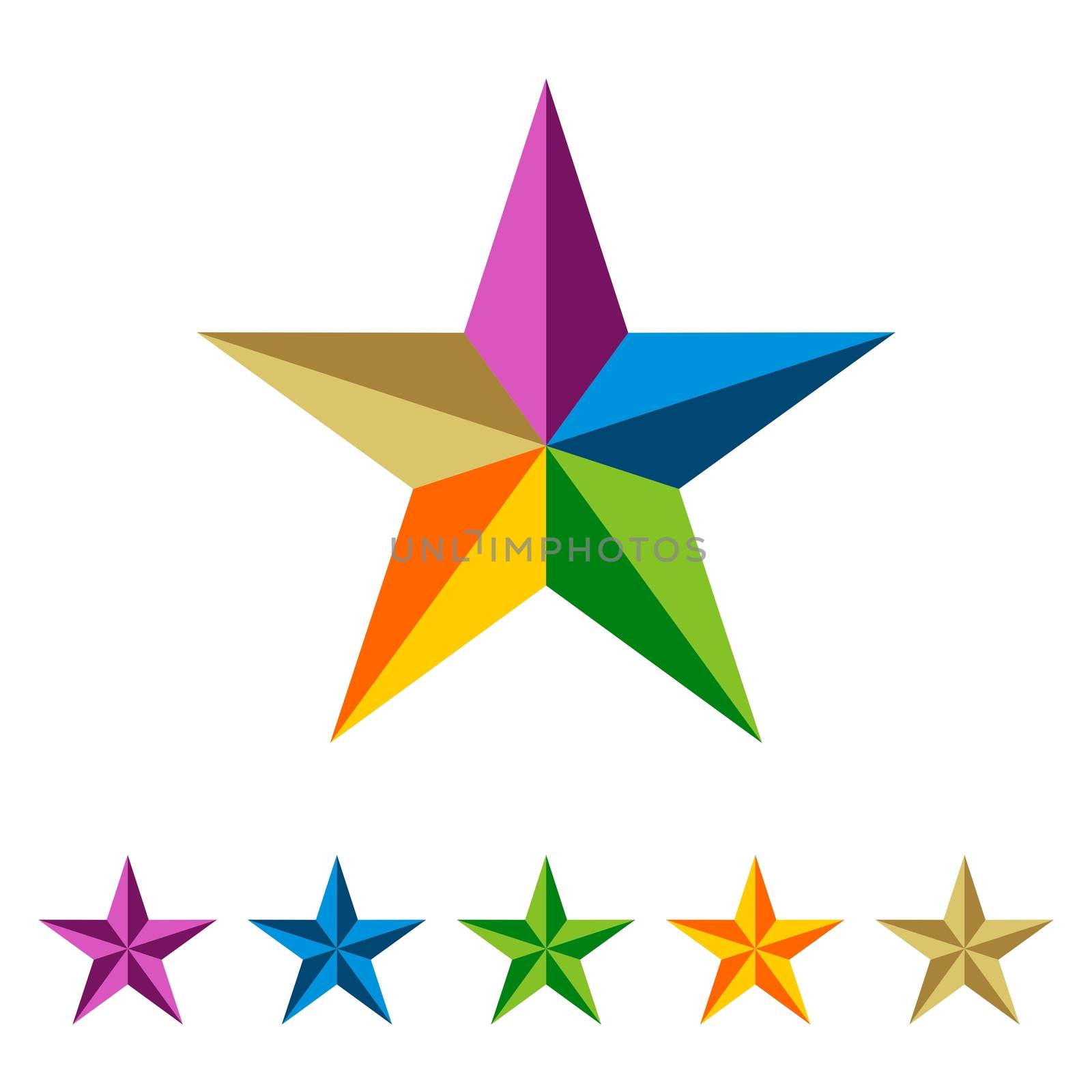 Set Colorful Star Logo Template Illustration Design. Vector EPS 10. by soponyono