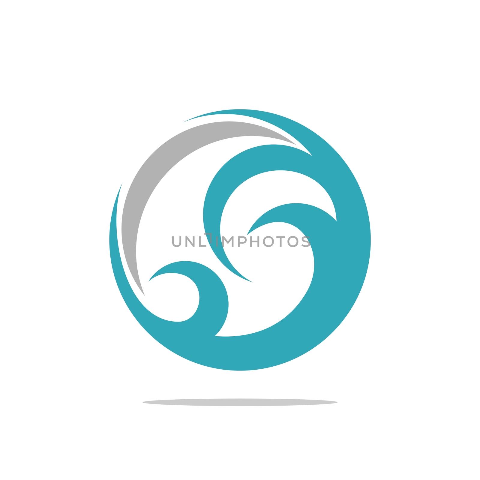 Circle Shape Swirl Teal Wave Illustration Design. Vector EPS 10. by soponyono