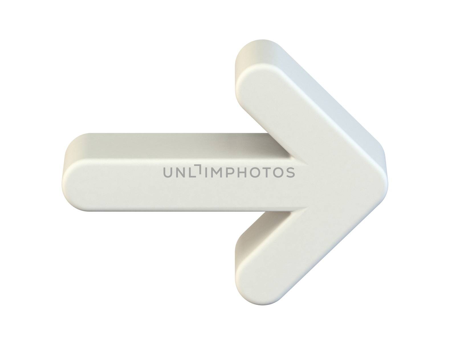 White right arrow icon 3D by djmilic