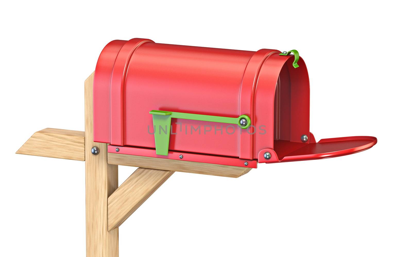 Empty mailbox with flag down 3D by djmilic