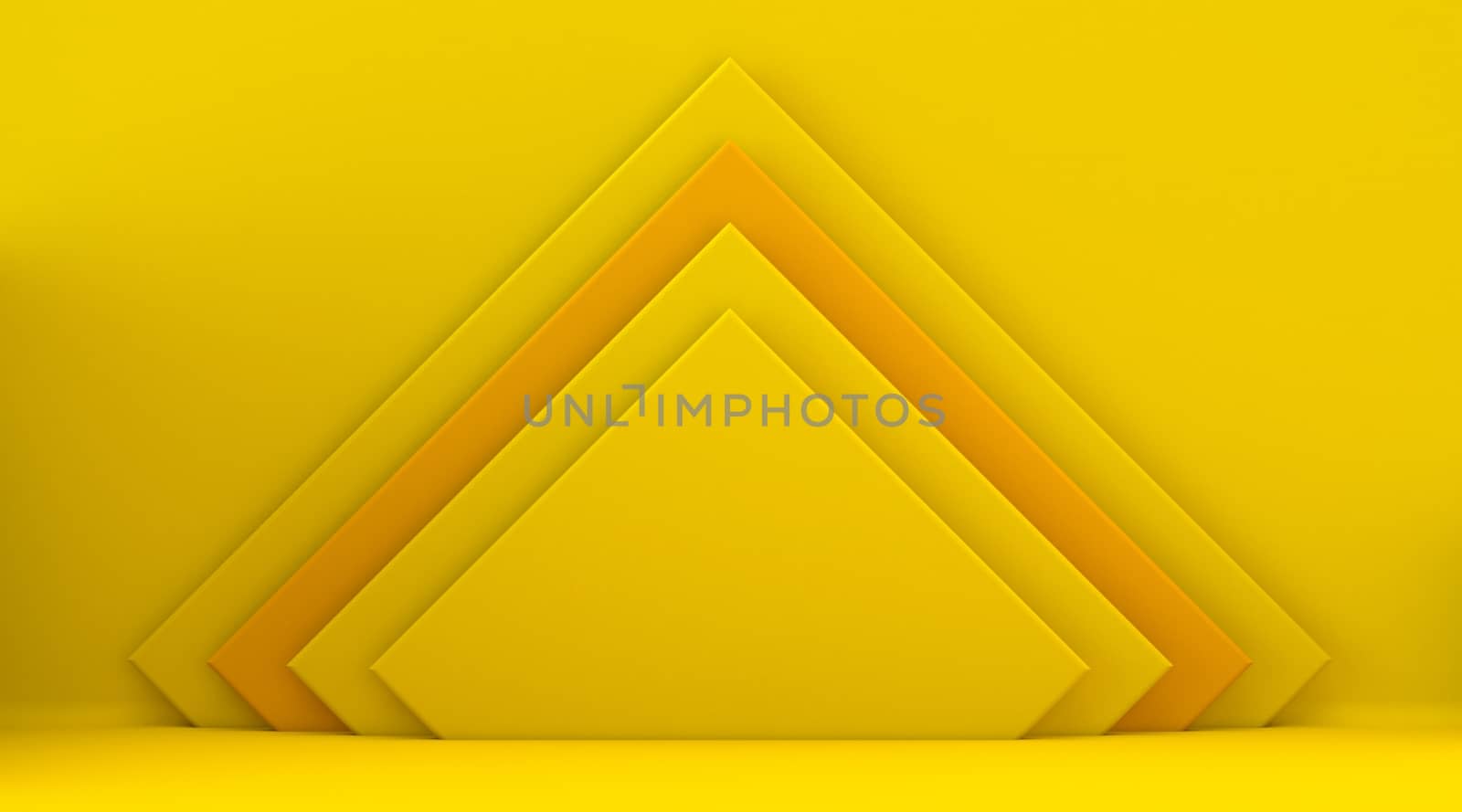 Yellow mock up winner podium rhombus shapes 3D by djmilic