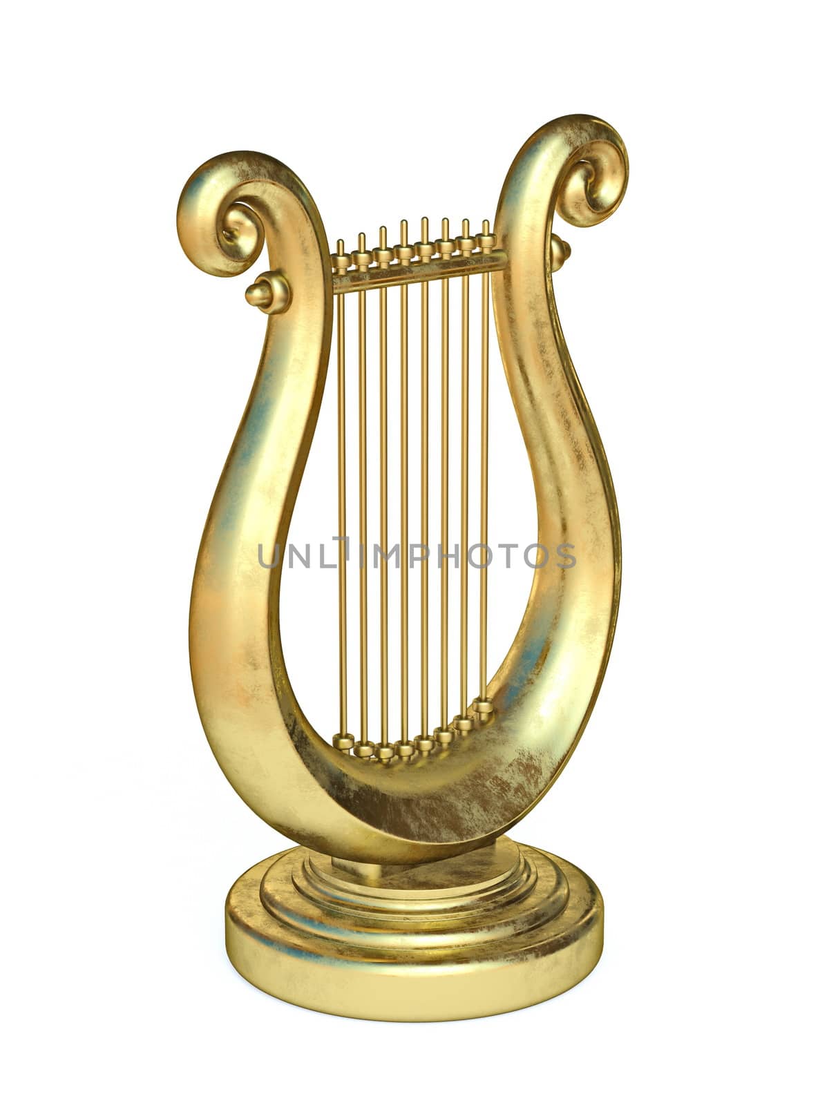 Golden lyre 3D by djmilic