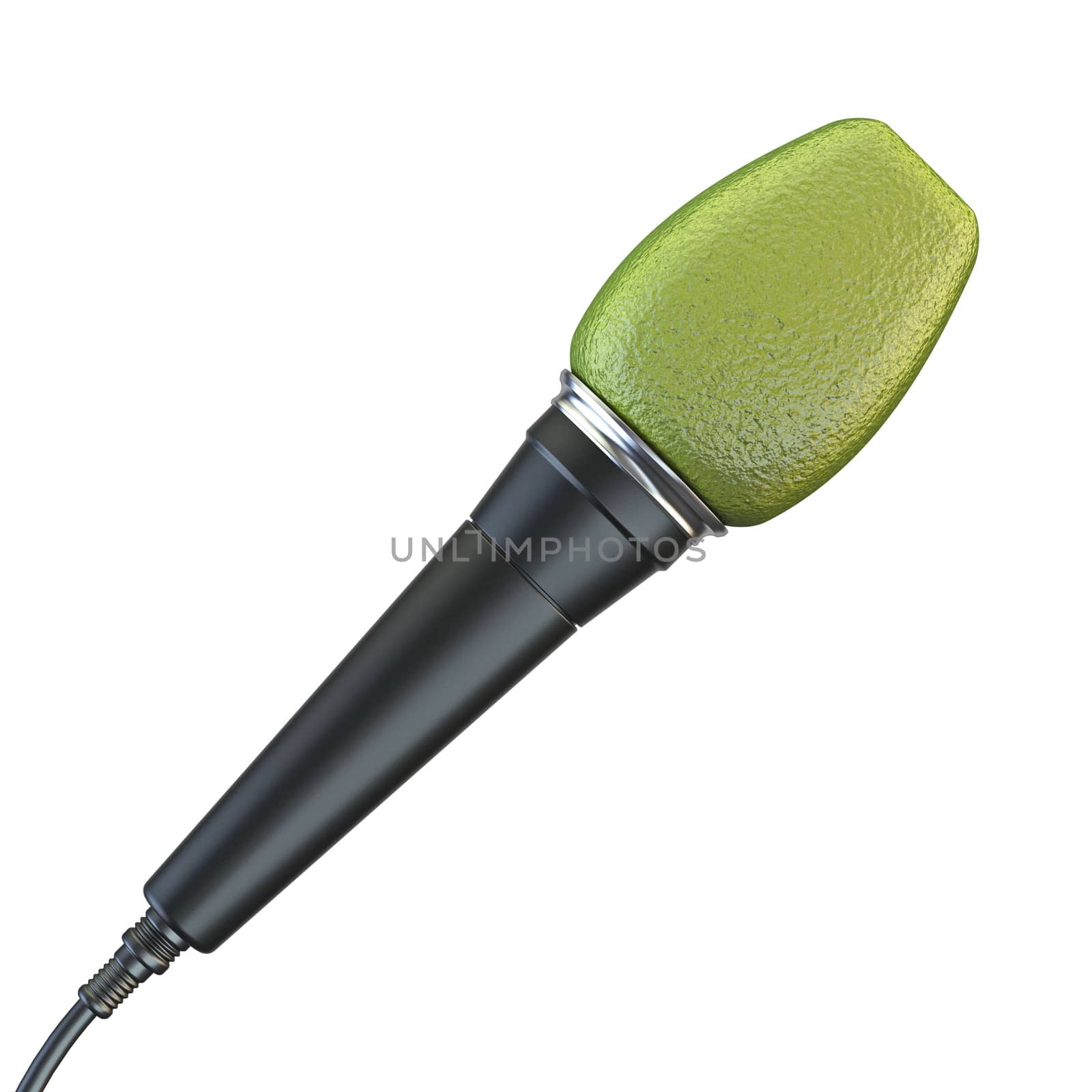 Green microphone 3D by djmilic