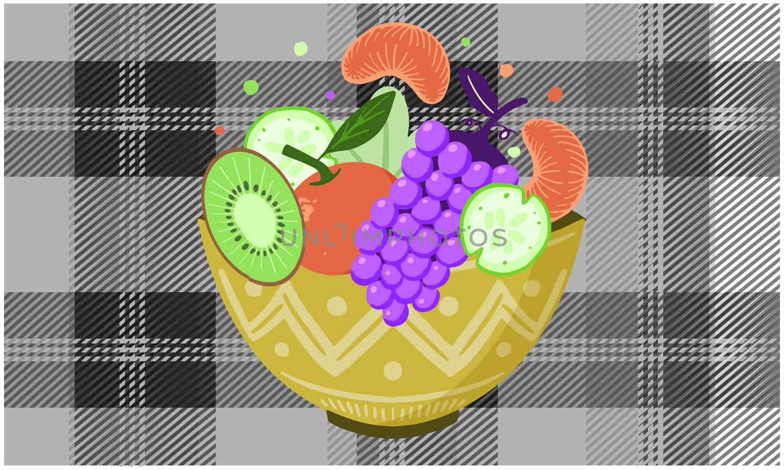 bowl of fruits on textured background