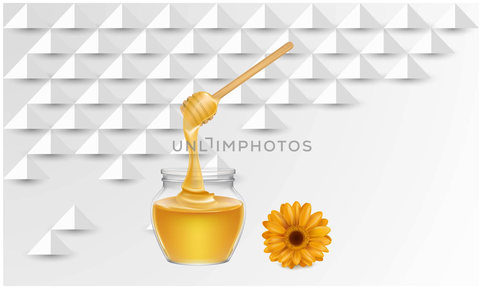 honey with sunflower extracts on paper cut background by aanavcreationsplus