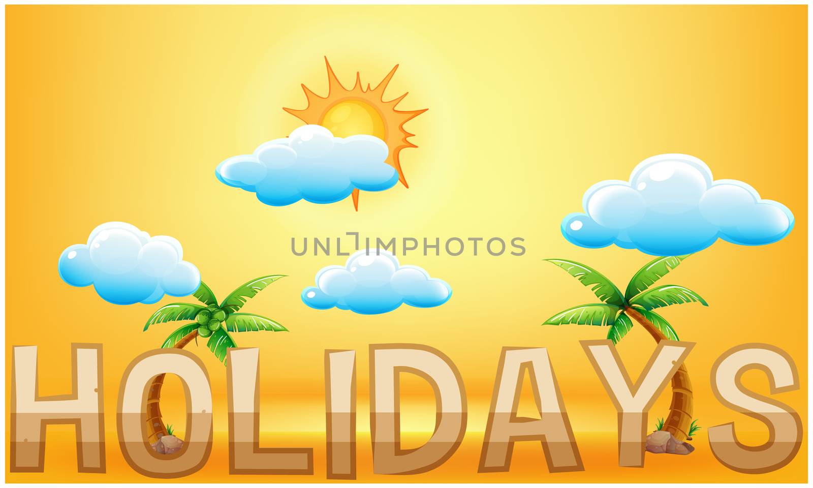 holiday text on desert nature background