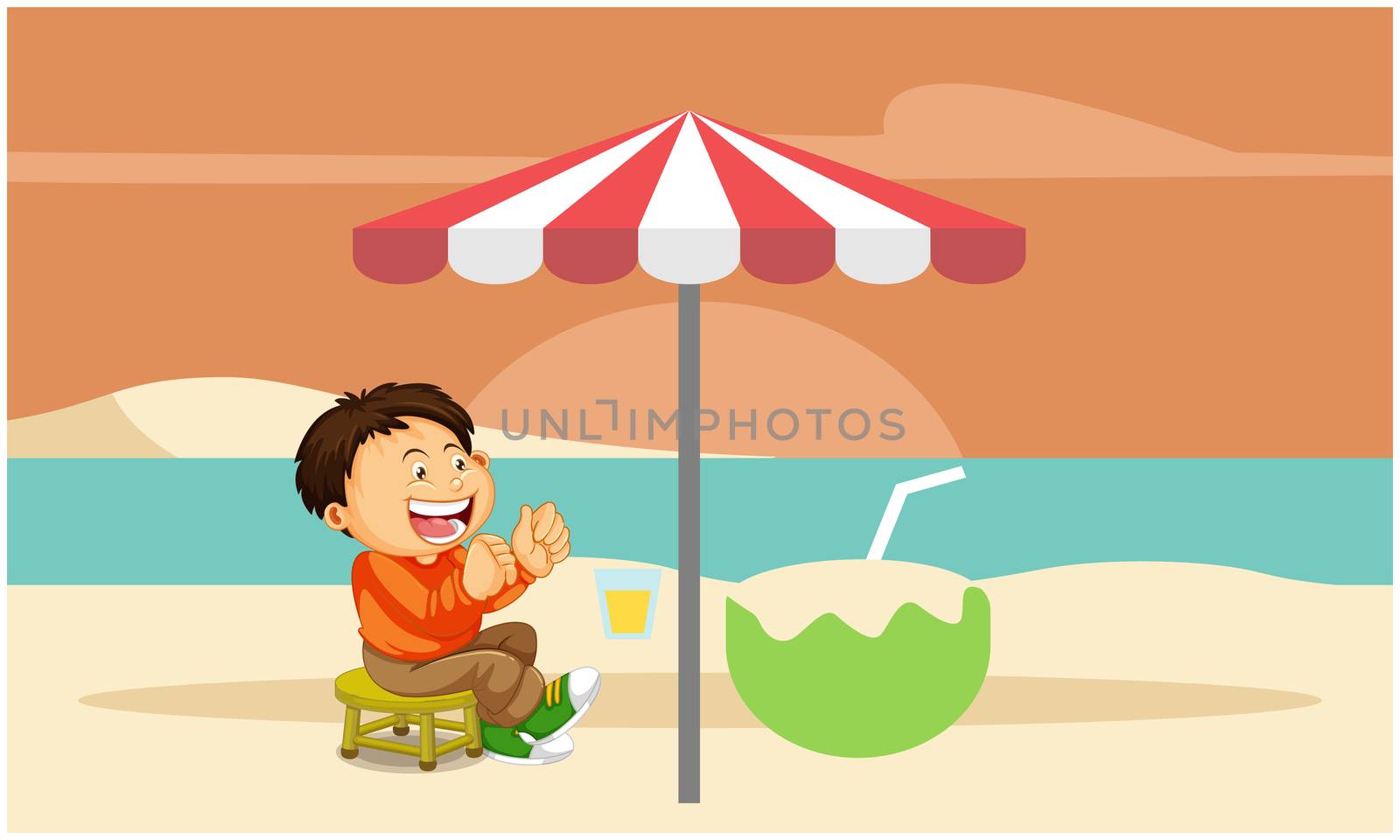 man sitting on a beach for holidays by aanavcreationsplus