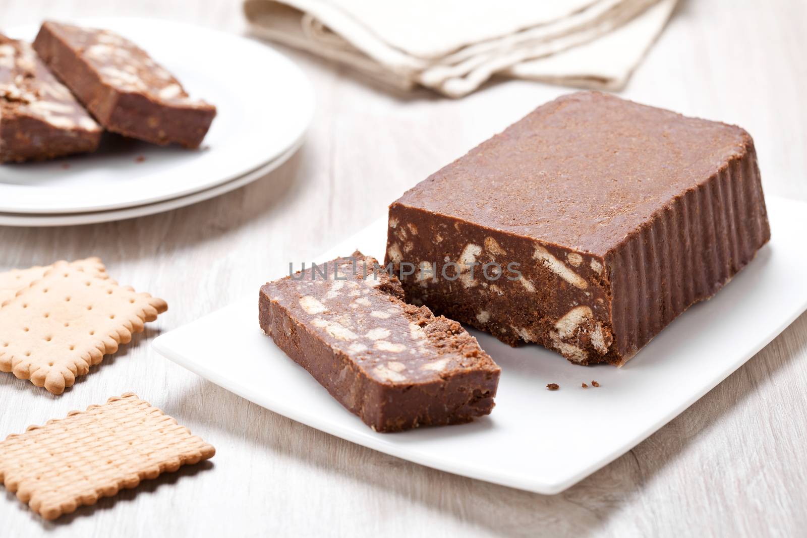 Homemade Chocolate Cake With Petit Beurre Cookies by mpessaris