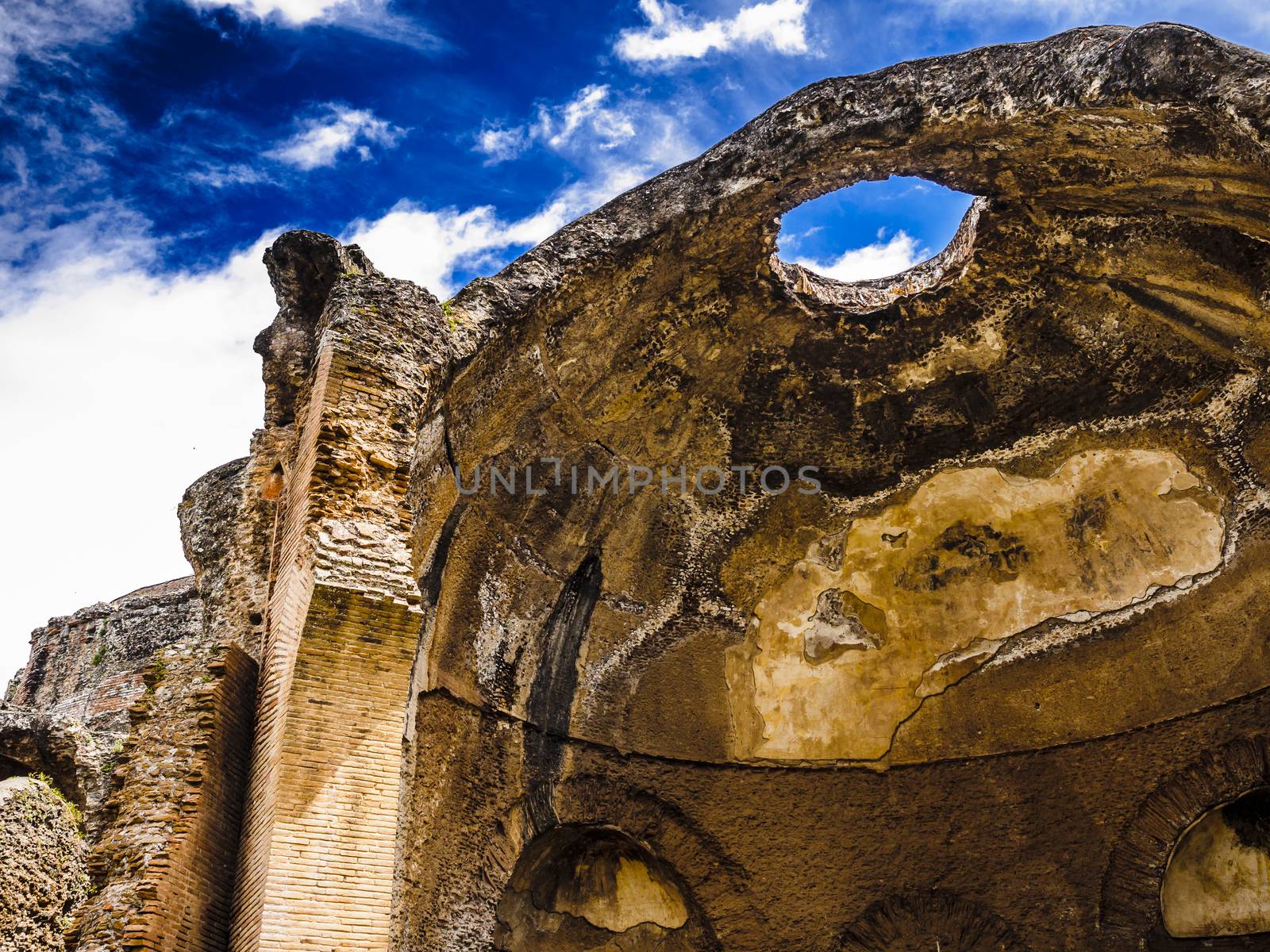 Ancient ruins of Villa Adriana, residence of the emperors of Rome.