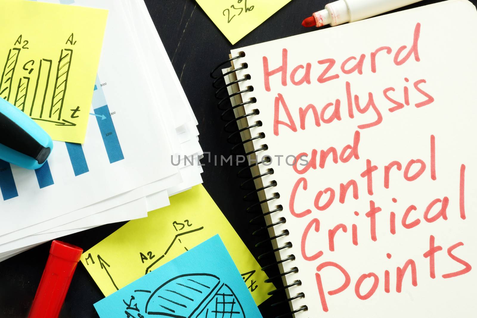 Hazard Analysis and Critical Control Points HACCP written on the page. by designer491