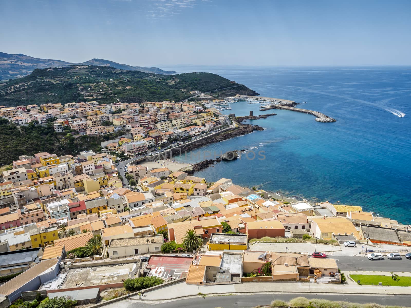 View on coast of Sardinia, Italian island in the mediterranean sea.