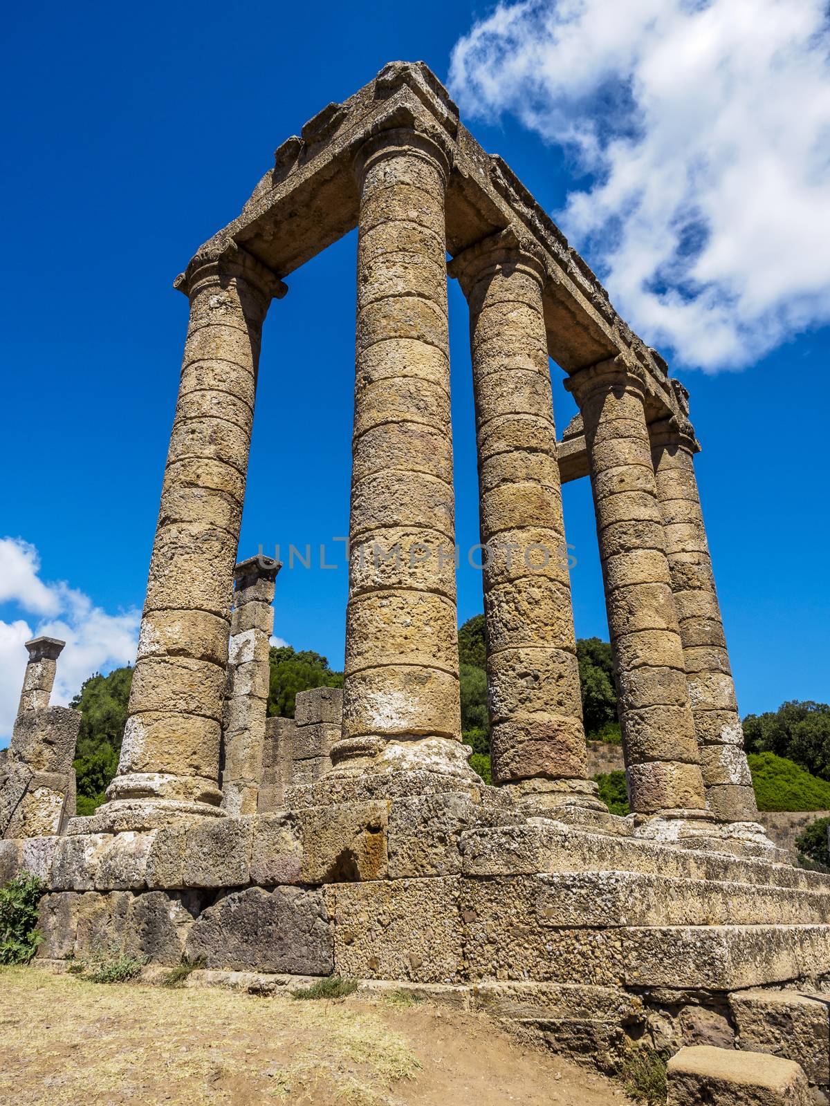 Ancient ruins of greek temple, located in Italy.