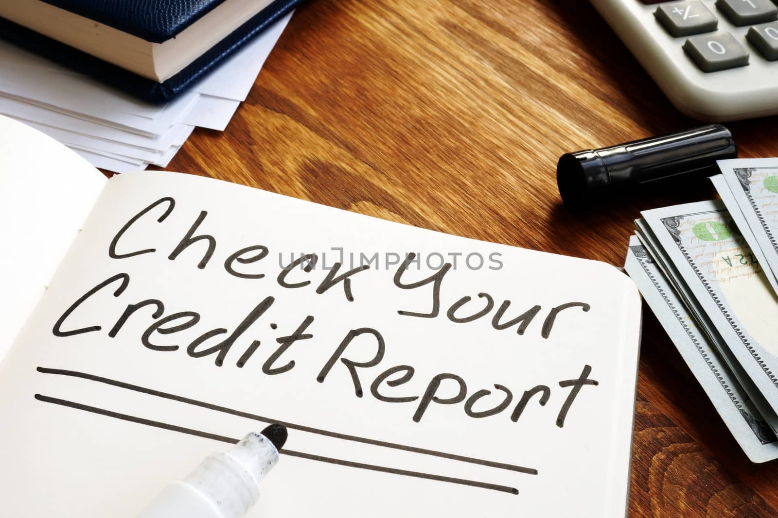 Check your credit report memo on the page.