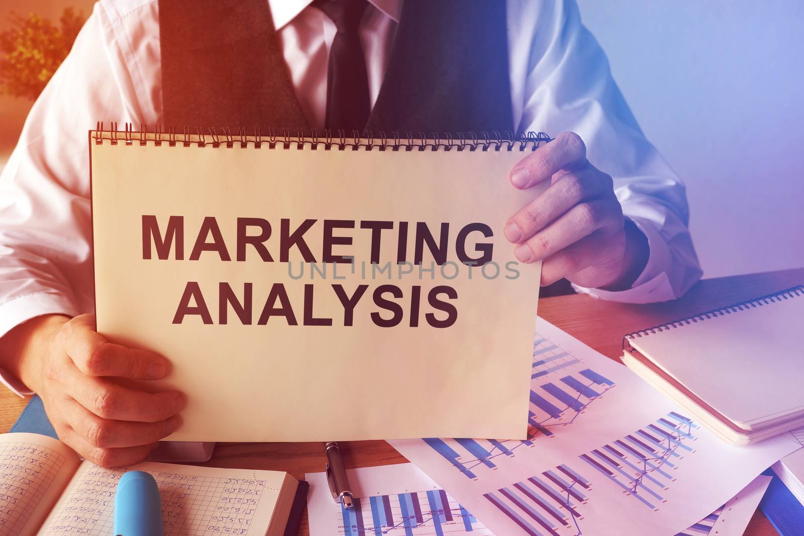 Marketing analysis report and business papers.