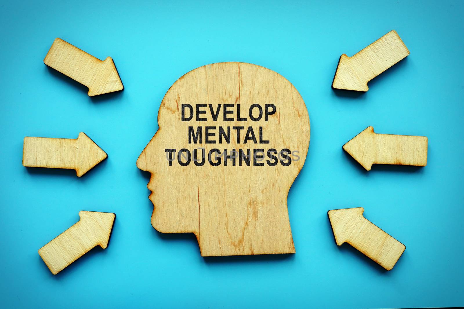 Develop Mental Toughness phrase on the head shape. by designer491