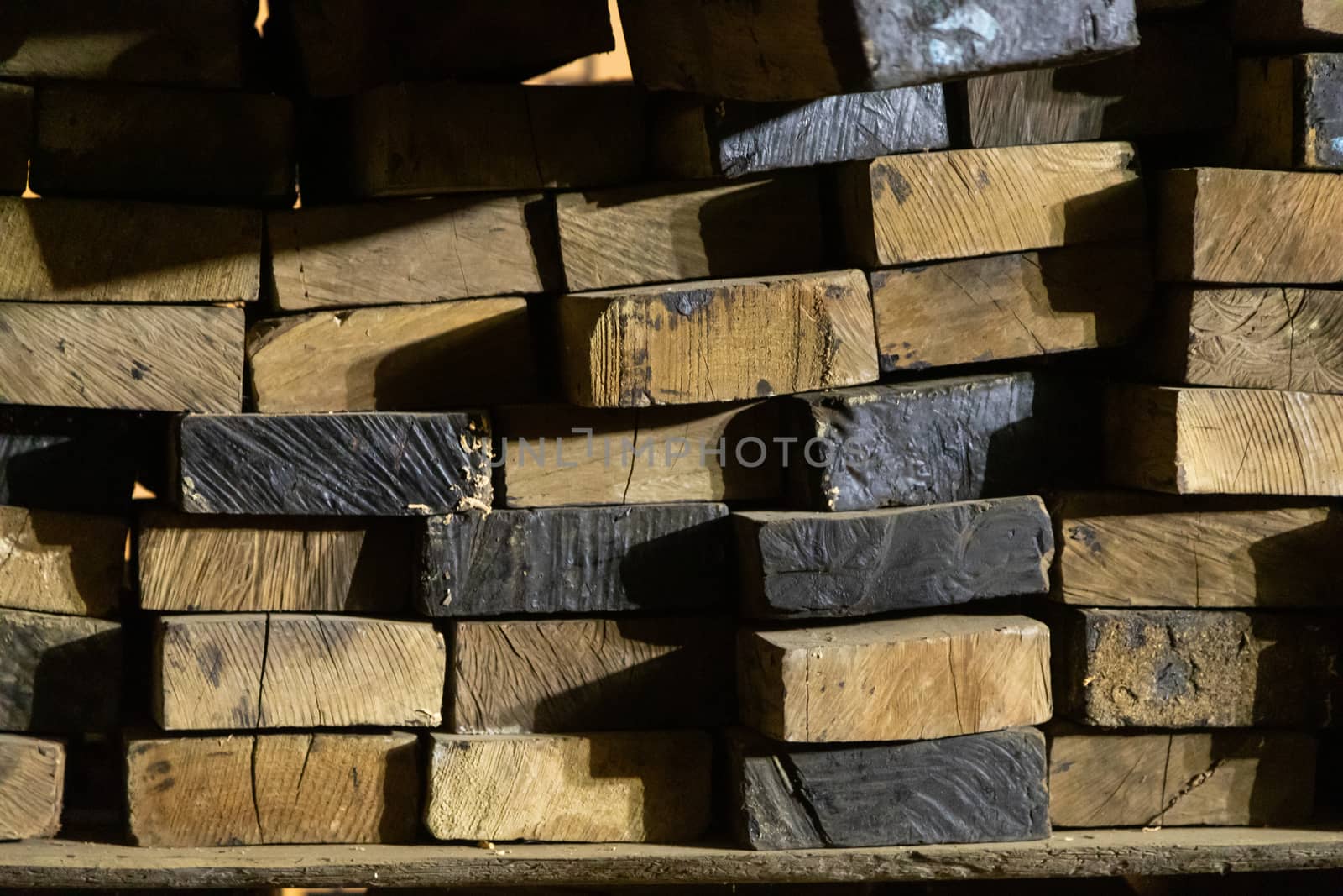 old wooden bars in end face a section by sveter