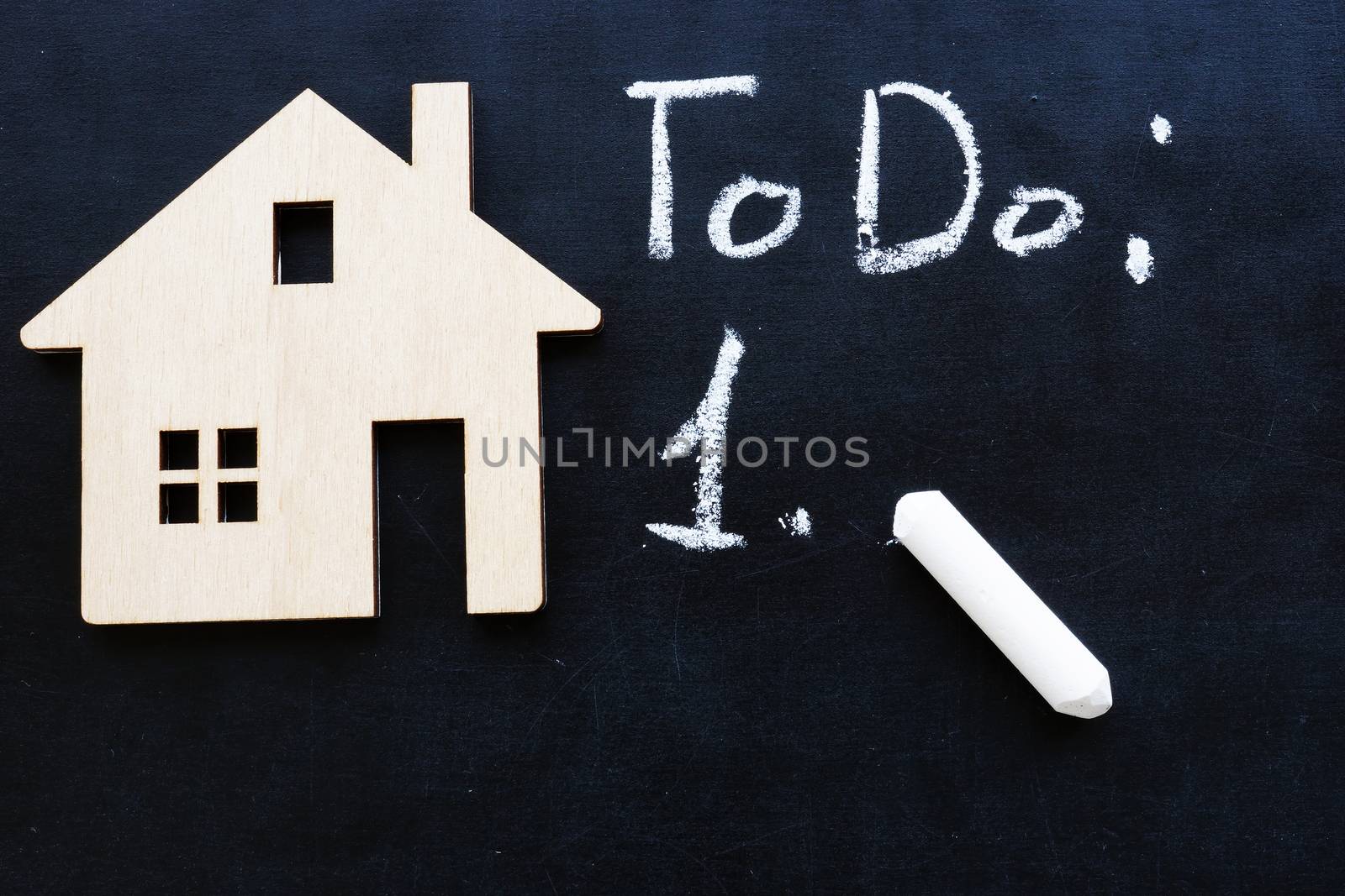 Tiny home and to do list for buy property or mortgage. by designer491