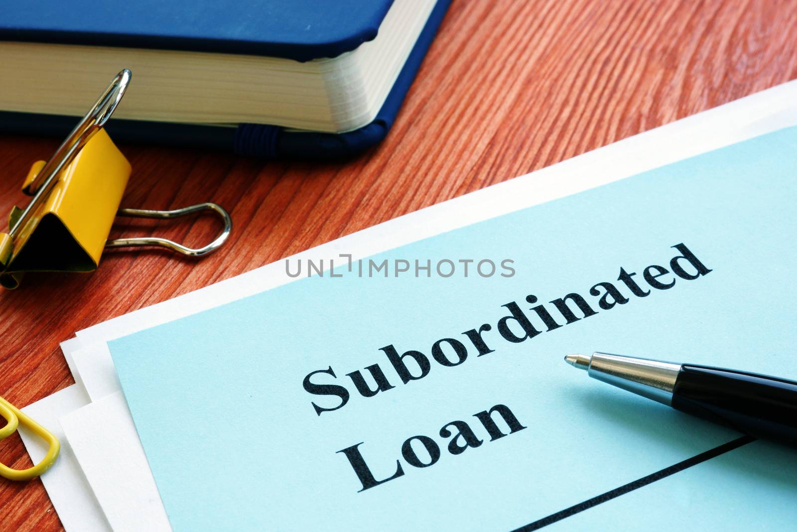 Subordinated loan debt agreement in the office. by designer491