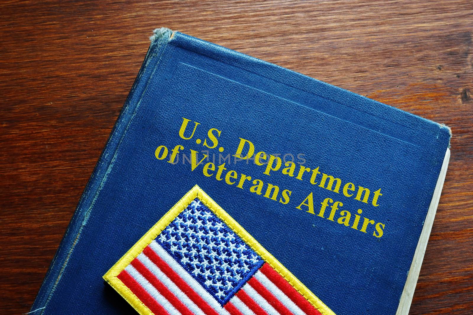 United States US Department of Veterans Affairs VA book and flag.