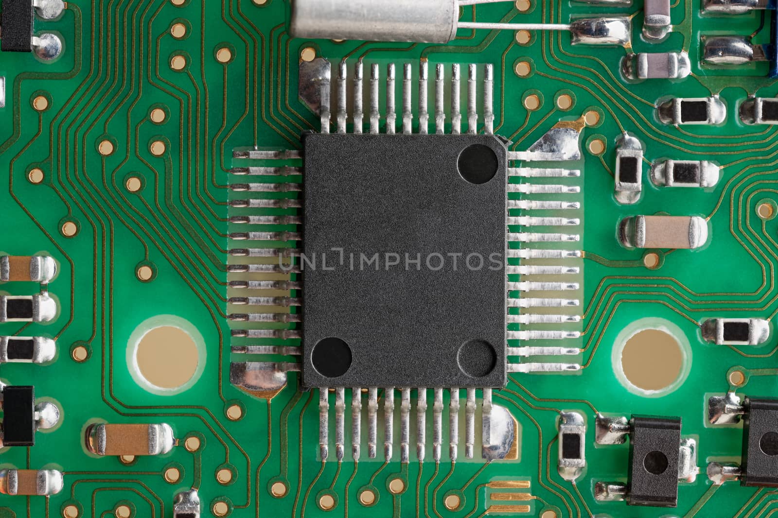 PCB board supermacro close-up.  by alexsdriver