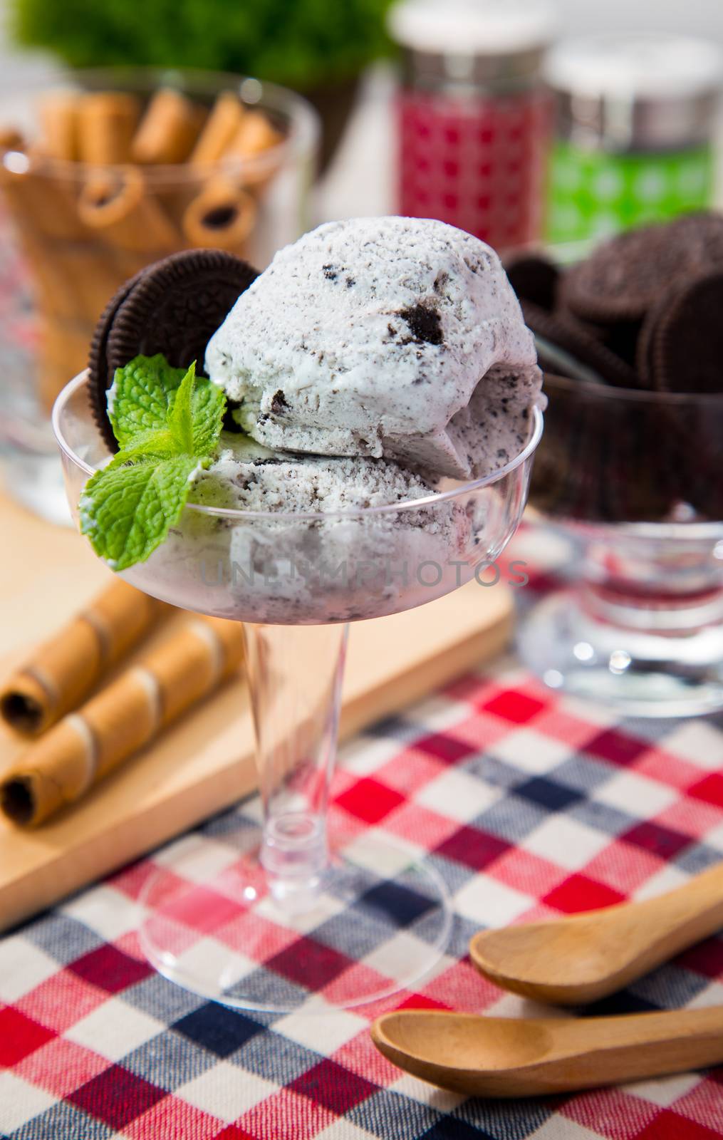 Oreo ice cream on table