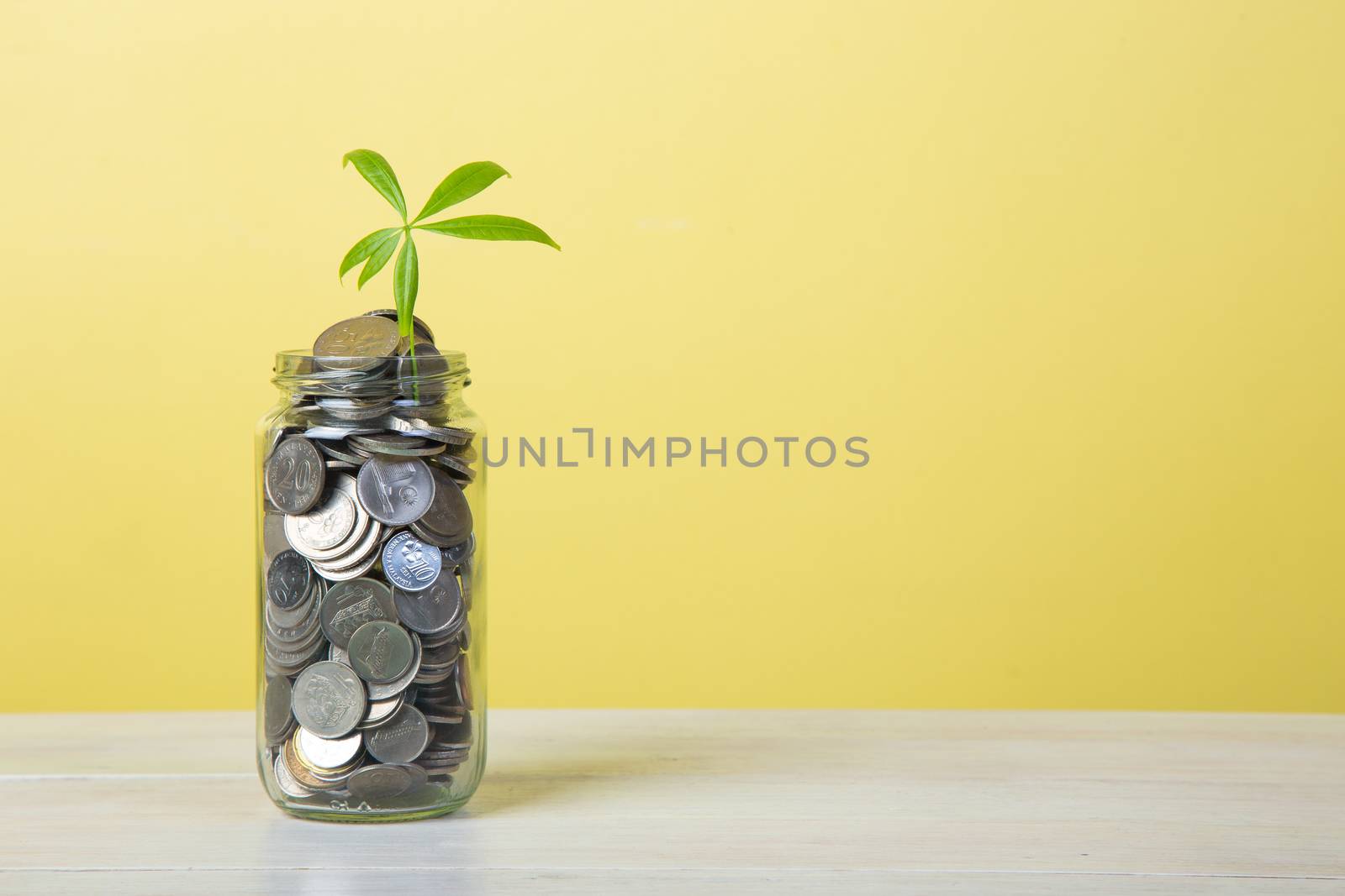 Jar full of coins. by tehcheesiong