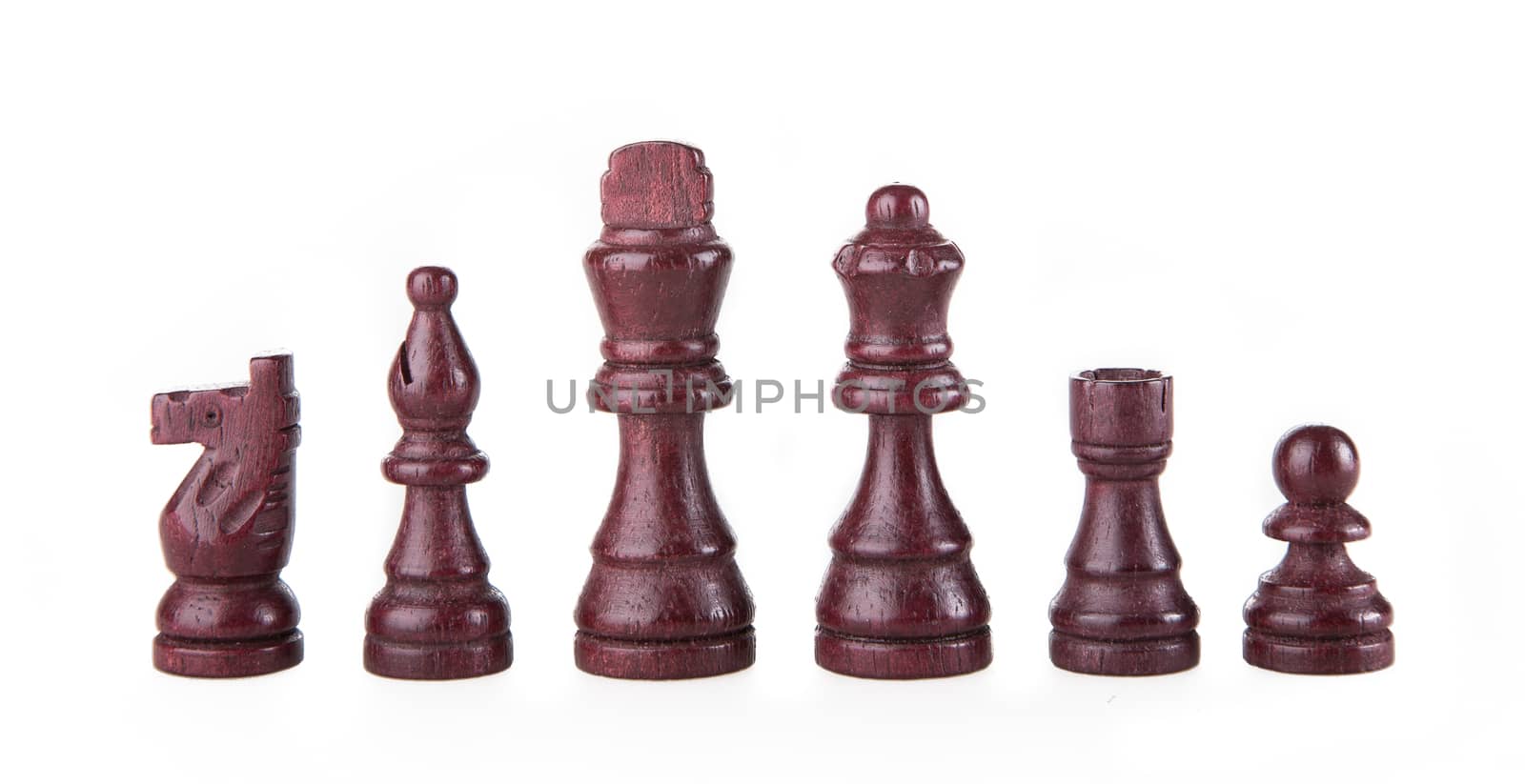 Chess pieces isolated on white background