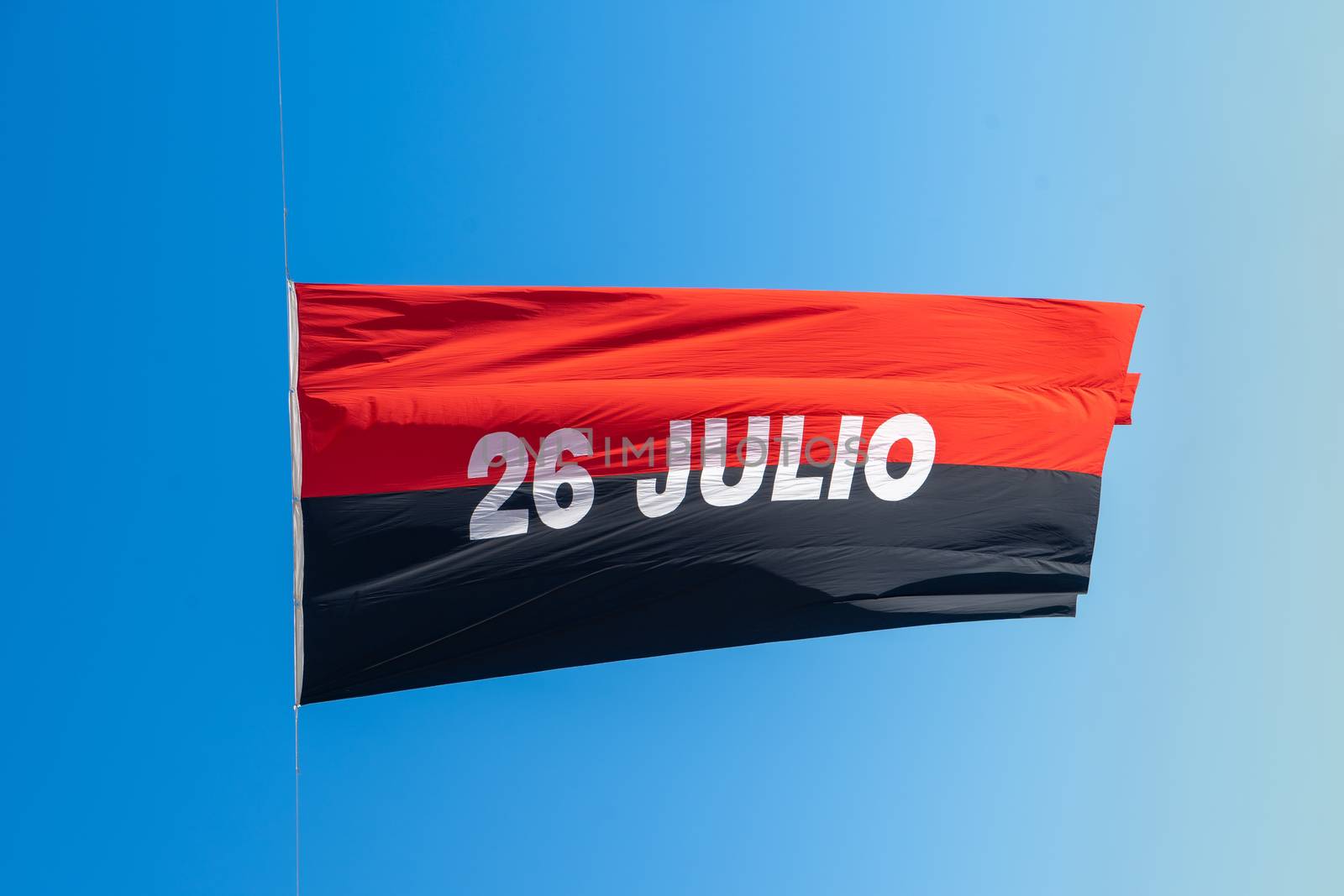 Waving July 26 Cuban flag by jrivalta