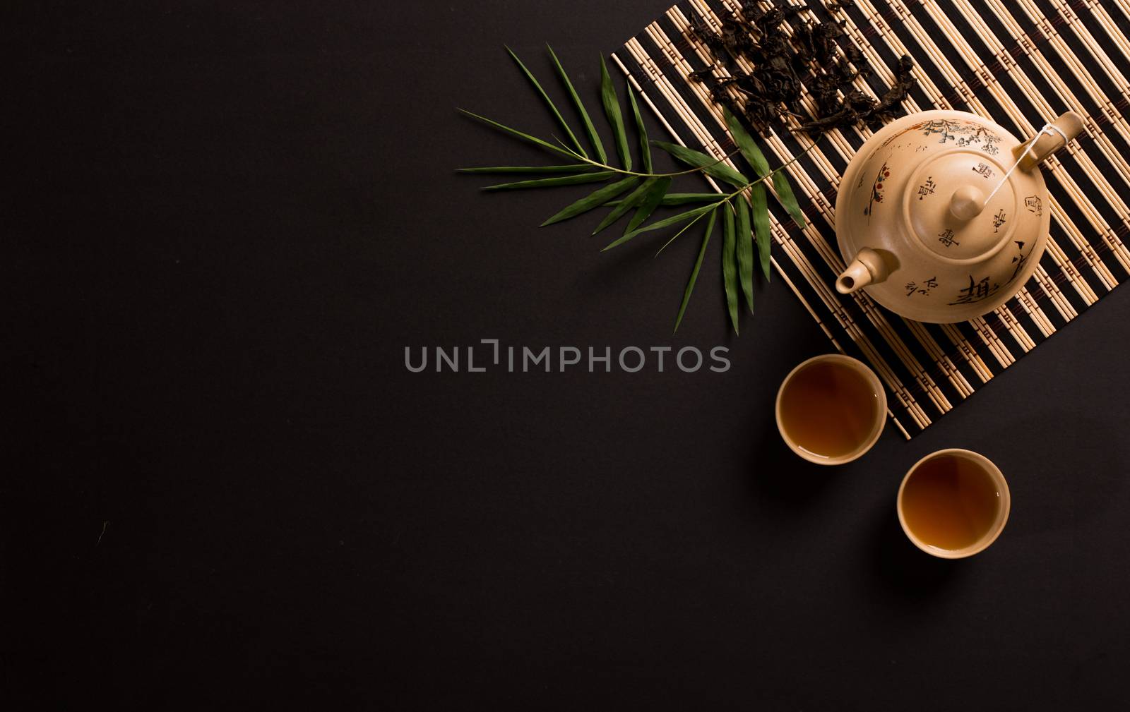 top view of chinese tea setup by tehcheesiong
