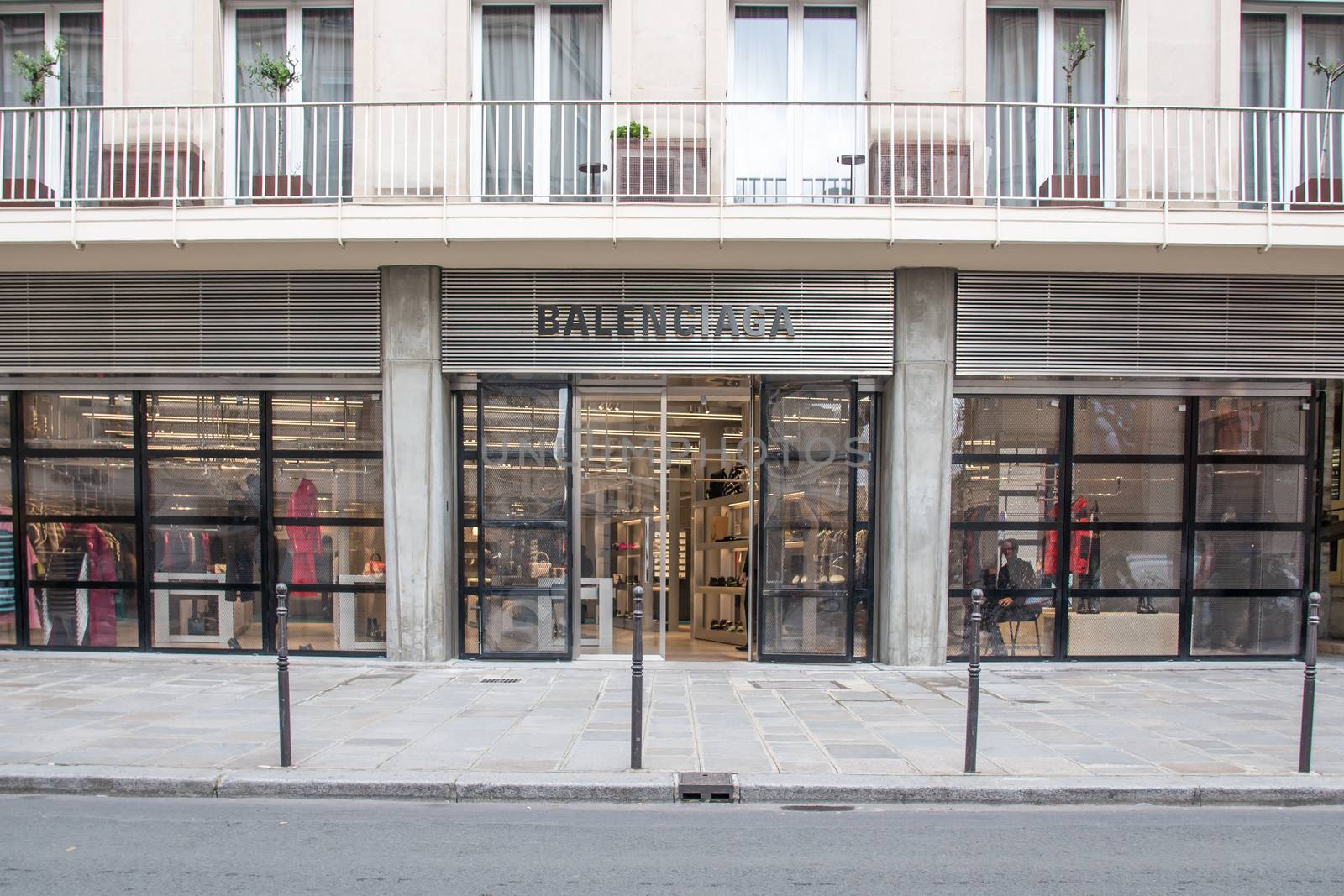 Balenciaga Store Facade on " Rue saint Honoré " in Paris, France, Luxury clothing brand shop by ontheroadagain