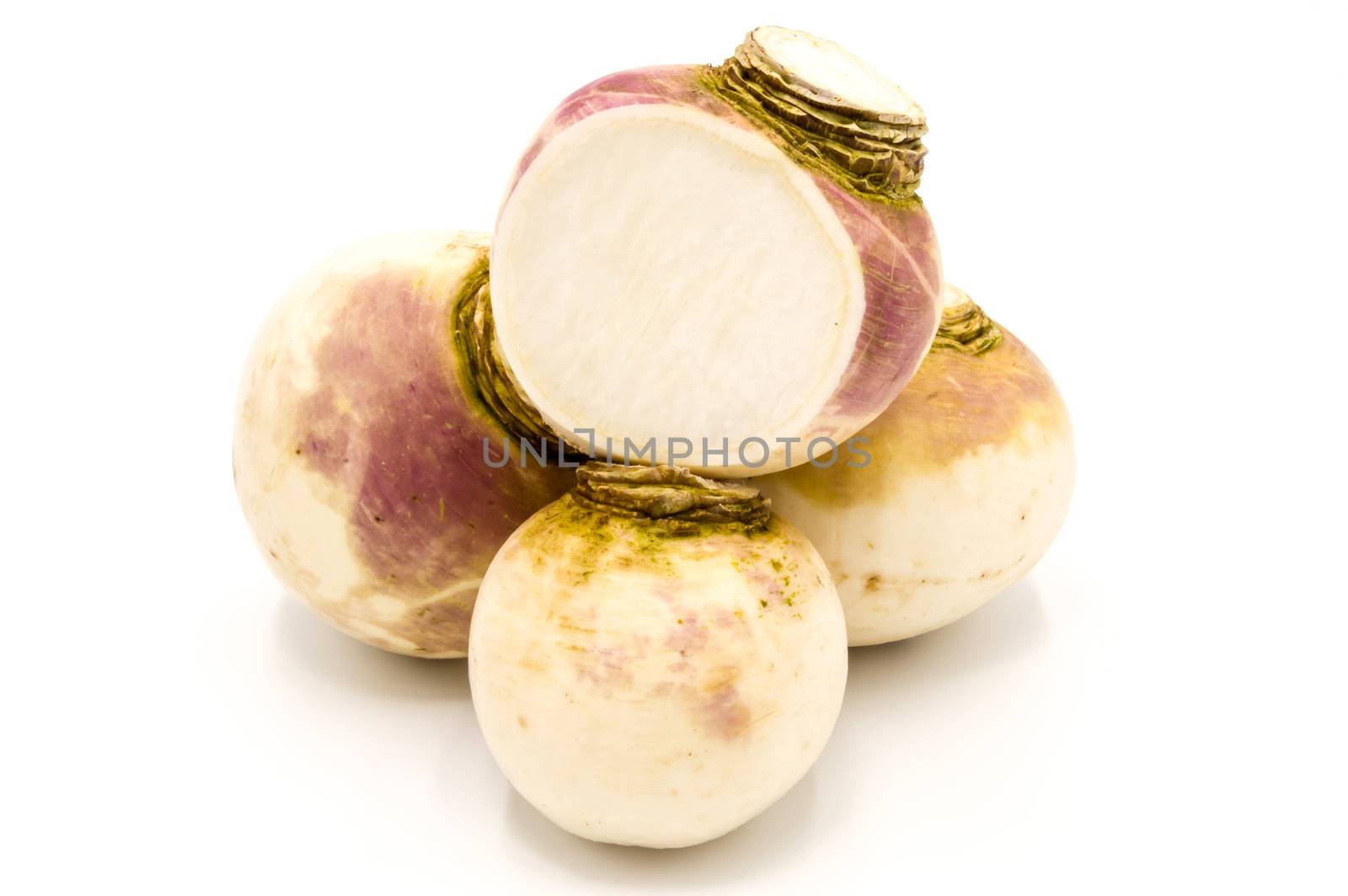 Freshly harvested spring turnips (Brassica rapa)  by Philou1000