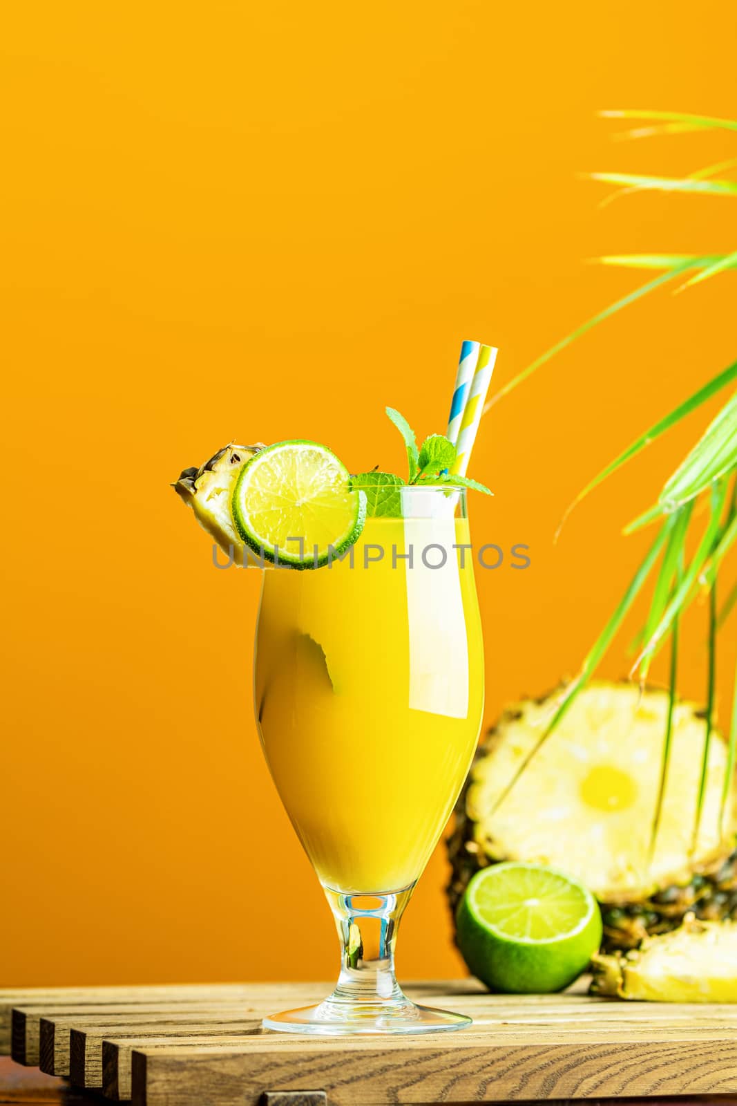 Cold cocktail with squeezed pineapple juice by ArtSvitlyna