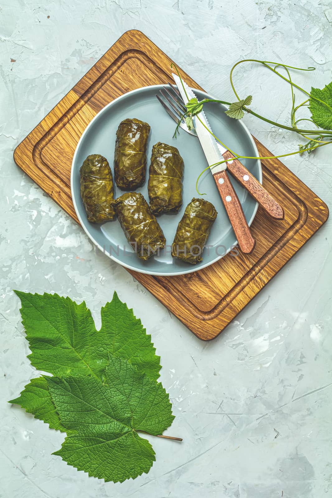 Grape leaves stuffed with meat and rice by ArtSvitlyna