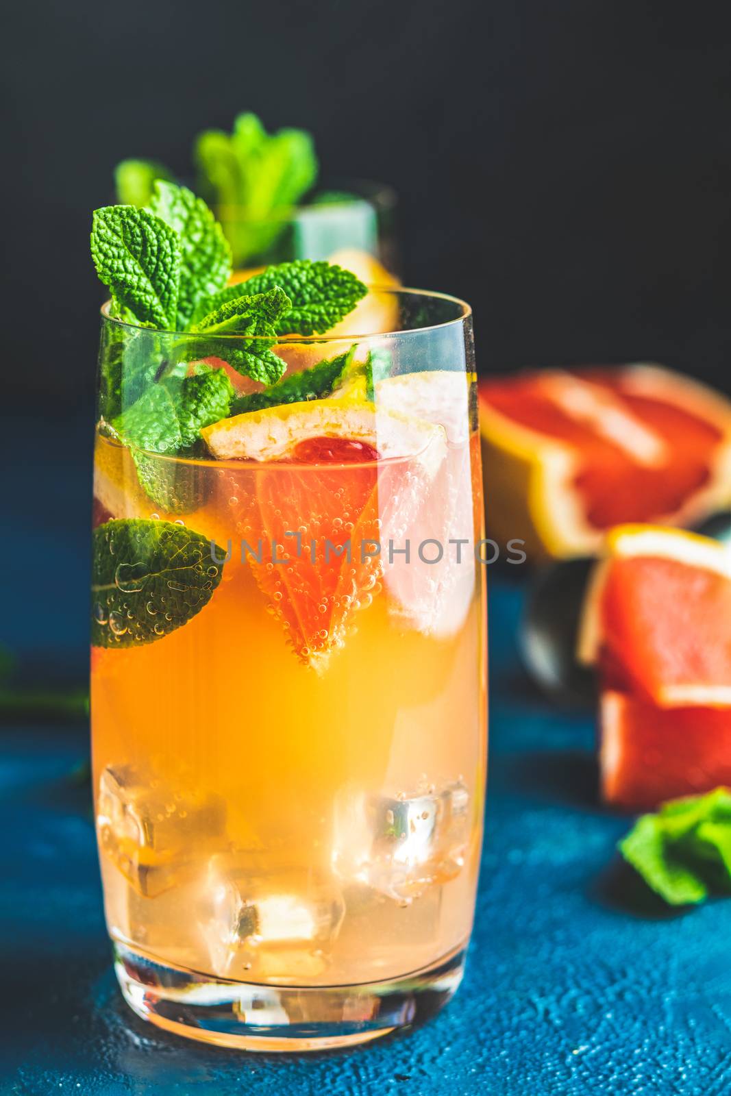 Grapefruit and mint gin tonic drink  by ArtSvitlyna