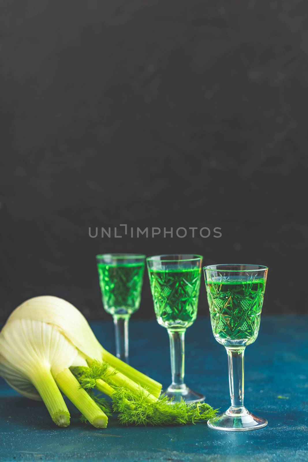 Traditional italian or czech liqueur or bitter with fennel by ArtSvitlyna