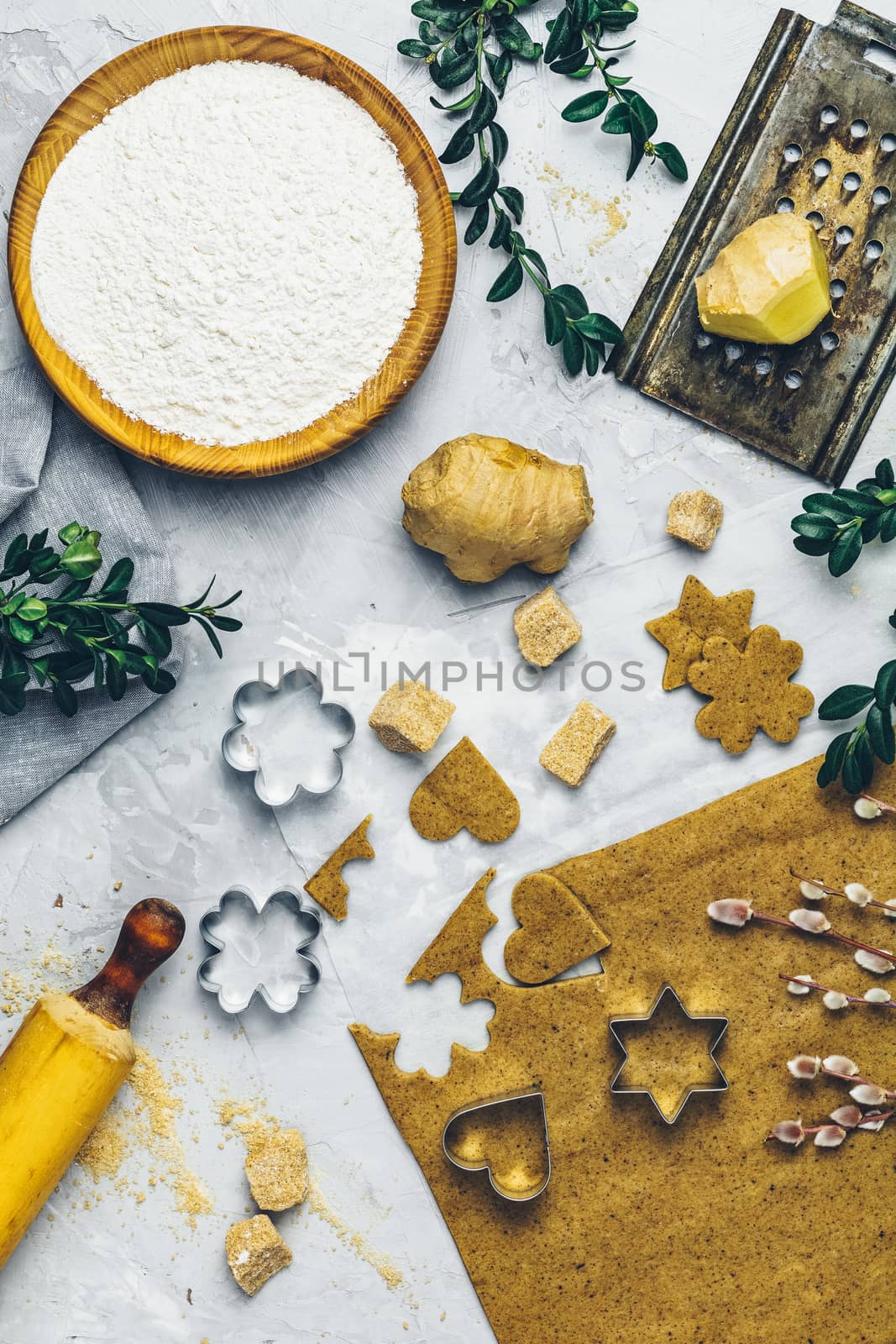 Ingredients for ginger cookies. Dough for baking. by ArtSvitlyna