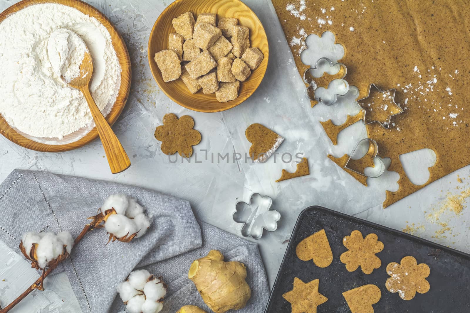 Ingredients for ginger cookies. Dough for baking by ArtSvitlyna