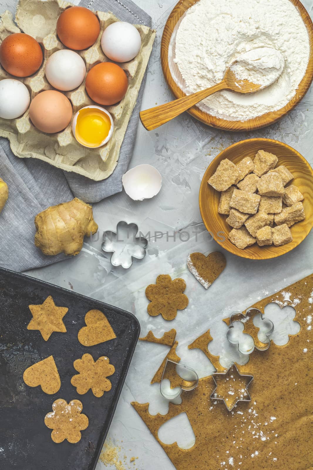 Ingredients for ginger cookies. Dough for baking by ArtSvitlyna