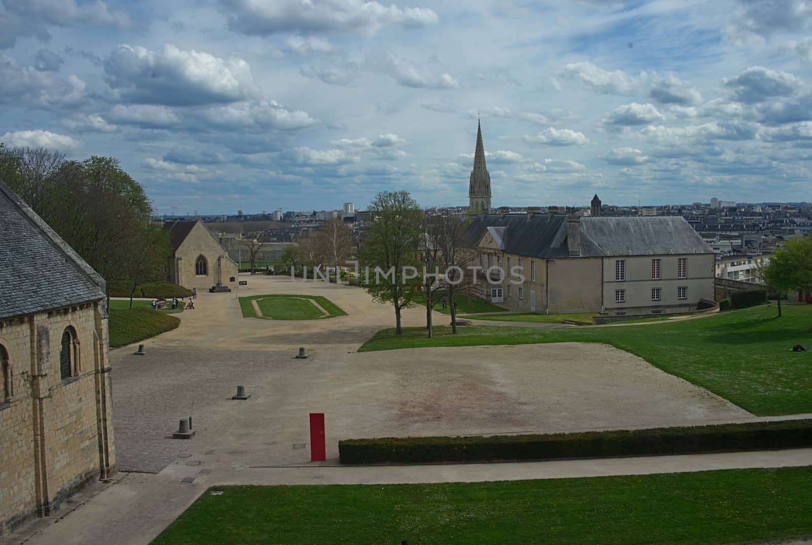 Landscape in the historical castle of Caen