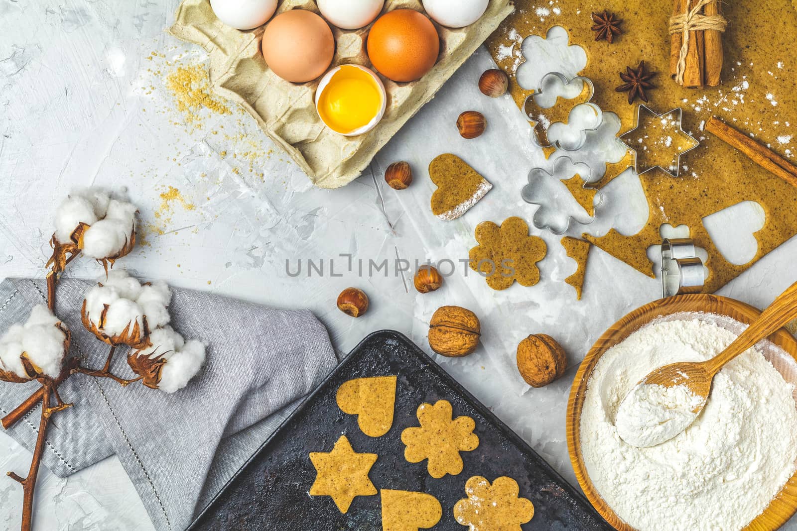 Ingredients for ginger cookies. Dough for baking by ArtSvitlyna