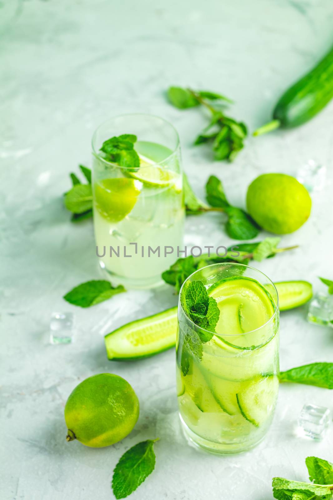 Detox cocktail of cucumber and mojito cocktail by ArtSvitlyna