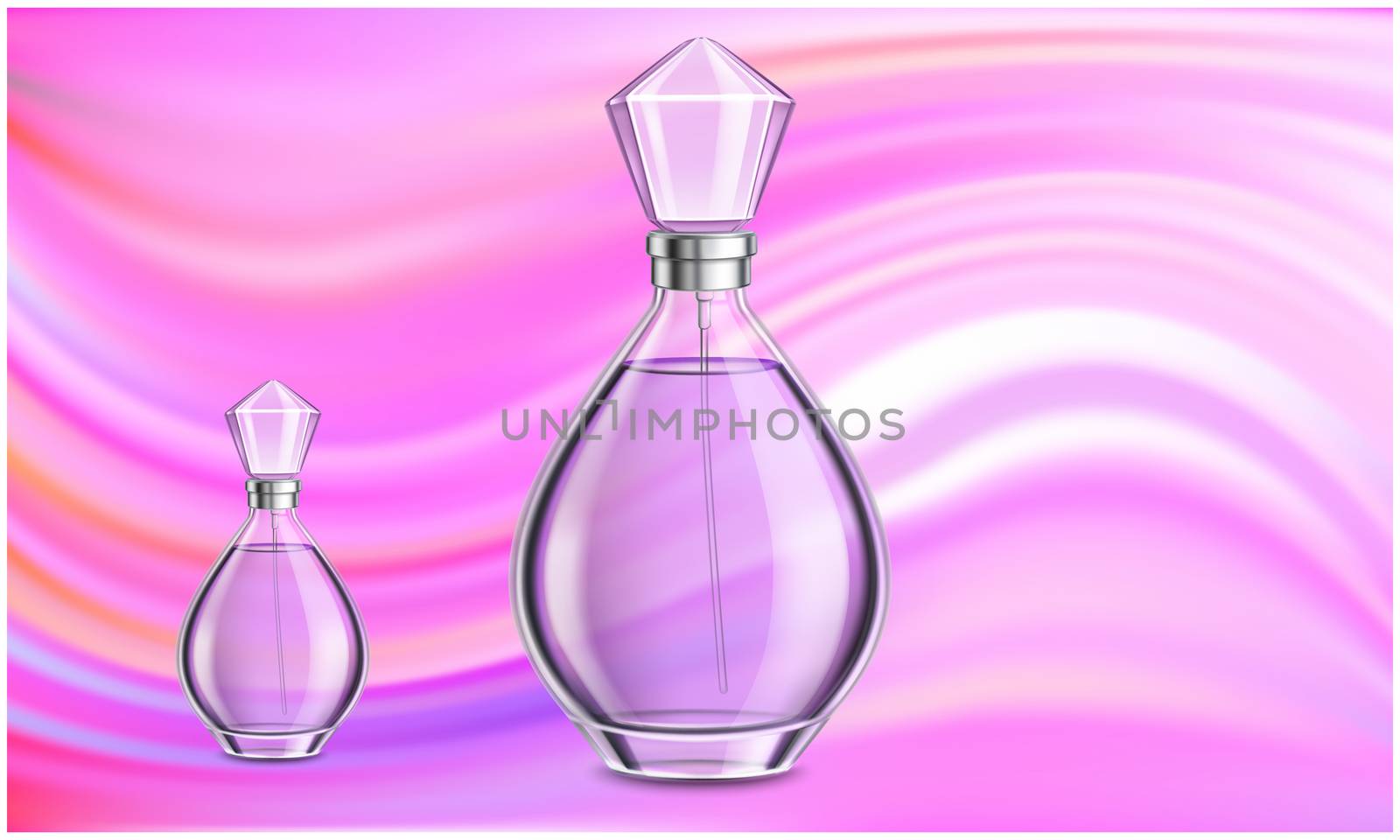 mock up illustration of female perfume on abstract background by aanavcreationsplus