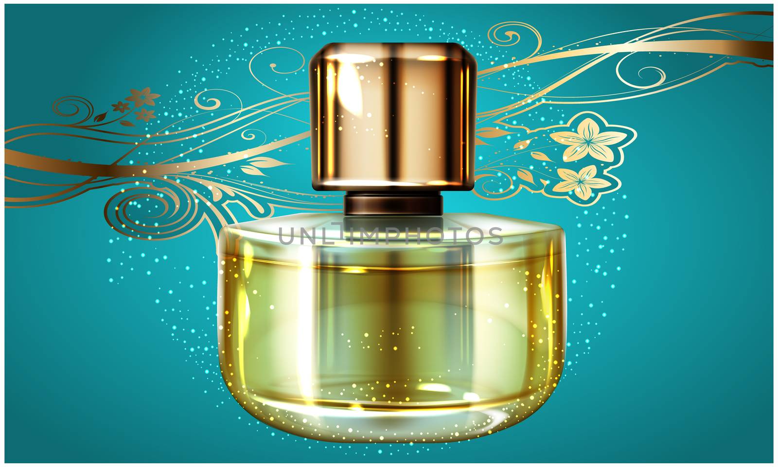 mock up illustration of women perfume on abstract background by aanavcreationsplus