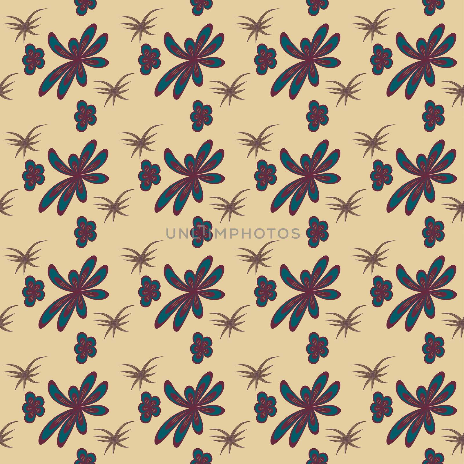 Elegant pattern with stylish flowers and leaves. Seamless template can be used for design fabric, cover, linens and more designs.