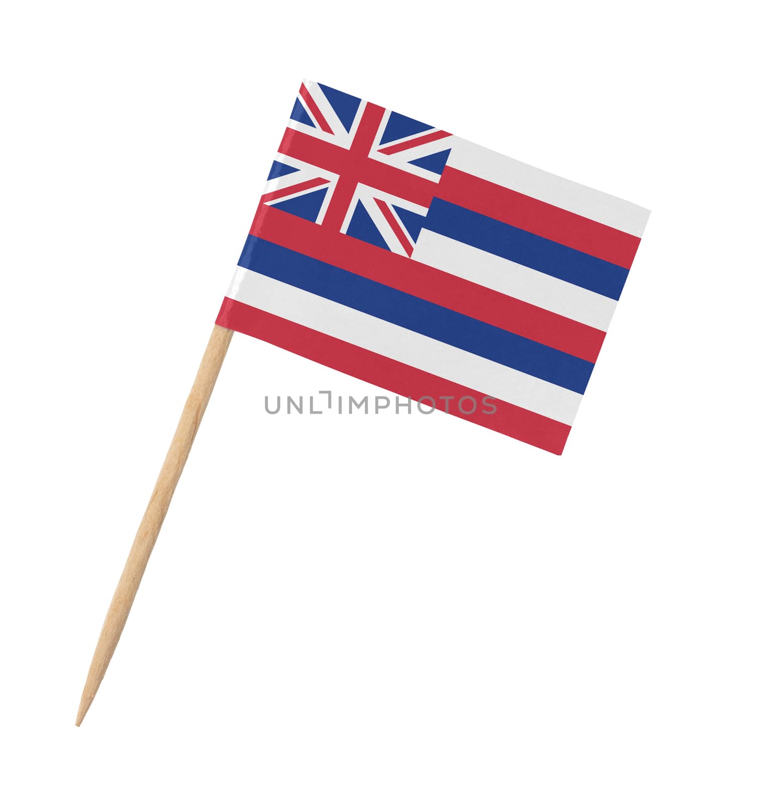 Small paper US-state flag on wooden stick - Hawaii by michaklootwijk